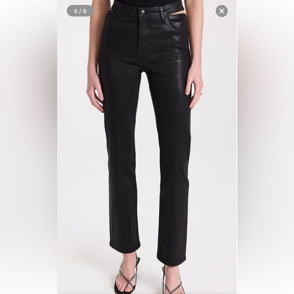 Jonathan Simkhai Amelia cut out black jeans coated pants Standard NWT 29 - Picture 3 of 12